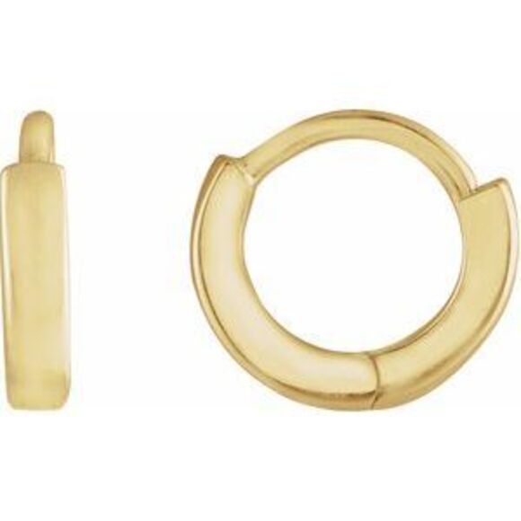 14K Yellow Gold Huggie Hoop EarringsLightweight Round Hoop Earrings - 8mm